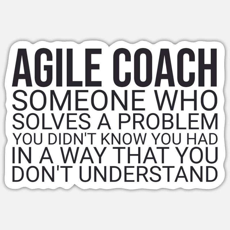 "Agile Coach Solve Problem | Agile" - Sticker Größe S (10 x 10 cm) - Mattweiß