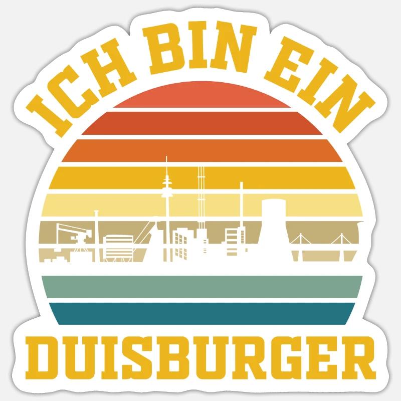 Retro Duisburg - Sticker Größe S (10 x 10 cm) - Mattweiß