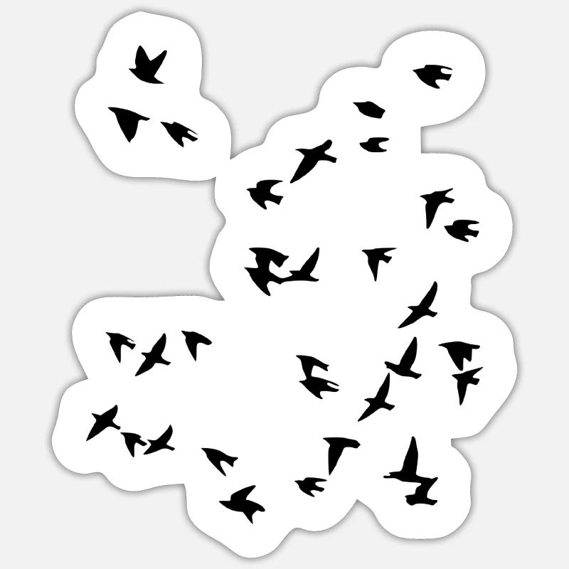 Bird flock flies Sticker size S (10 x 10 cm)