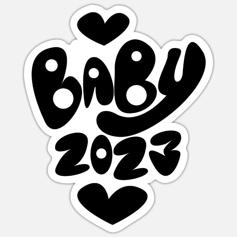 Bébé 2023 - Sticker taille S (10 x 10 cm) - blanc mat