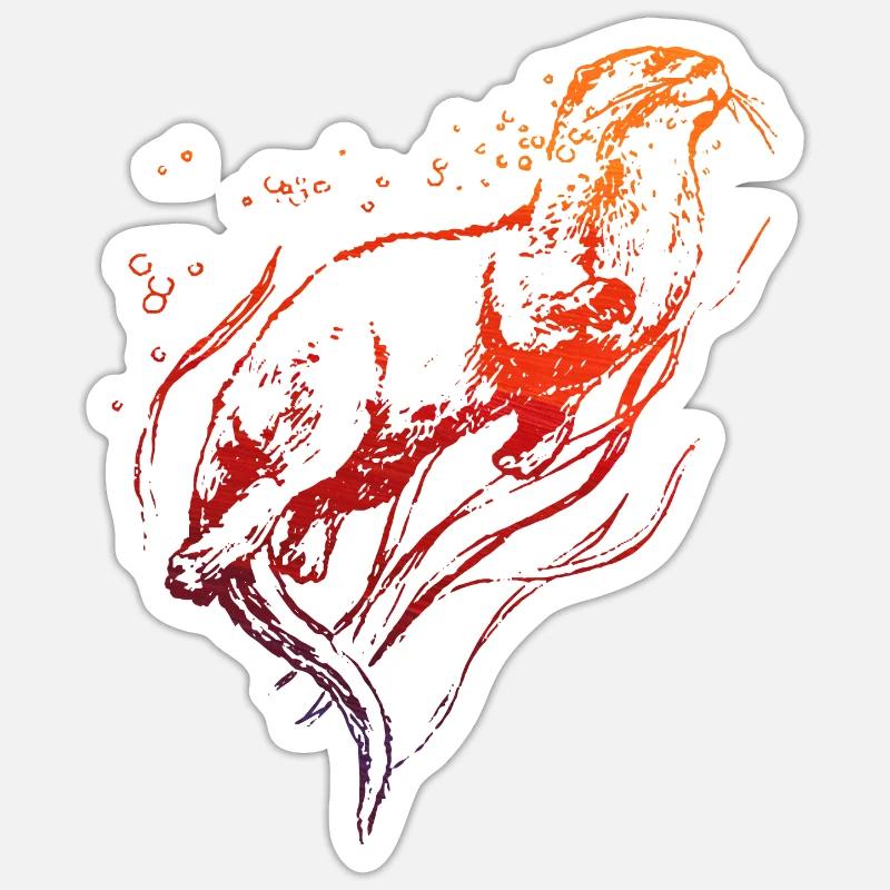 Otter - Sticker size S (10 x 10 cm) - white matte