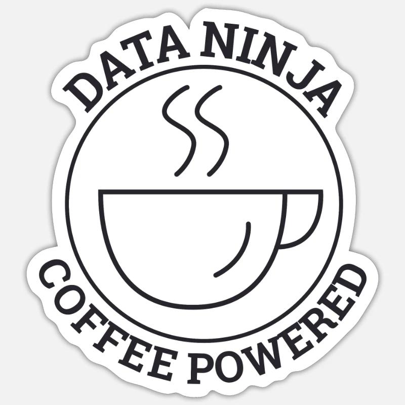 "Data Ninja Coffee | Data Science" Sticker Größe S (10 x 10 cm)