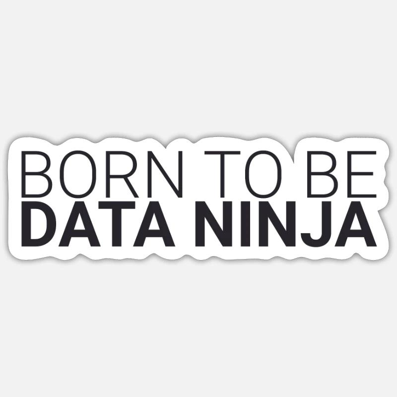 « Data Ninja Né | Science des données » - Sticker taille S (10 x 10 cm) - blanc mat