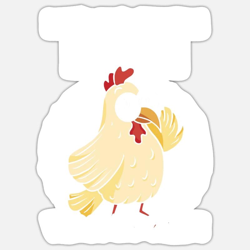 Nur noch ein Huhn versprochen - Sticker Größe S (10 x 10 cm) - Mattweiß
