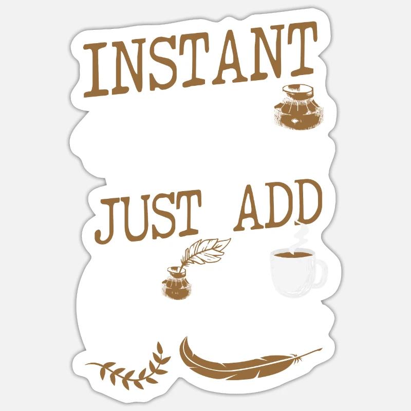 Writing Coffee Novel Writer & - Sticker Größe S (10 x 10 cm) - Mattweiß