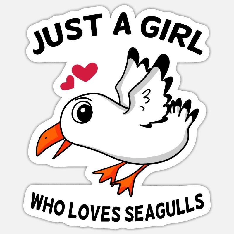 Möwe Liebe Mädchen Sticker Größe S (10 x 10 cm)