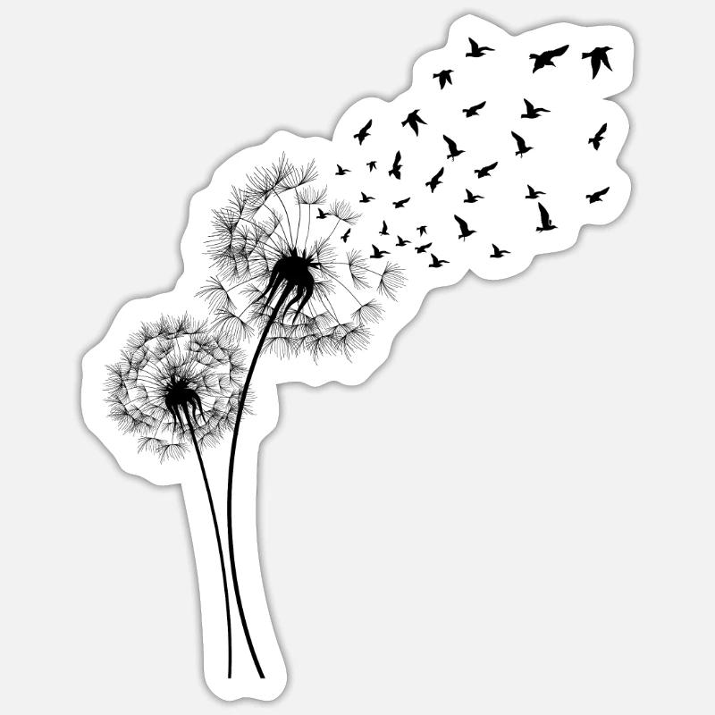 Pissenlit - Sticker taille S (10 x 10 cm) - blanc mat