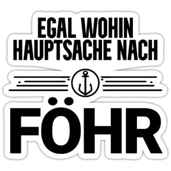 Nordsee Föhr - Sticker Größe S (10 x 10 cm) - Mattweiß - Vorne