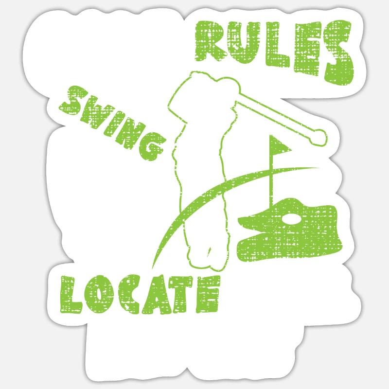 Golf Golfer Golfschläger Golfball Golfplatz - Sticker Größe S (10 x 10 cm) - Mattweiß