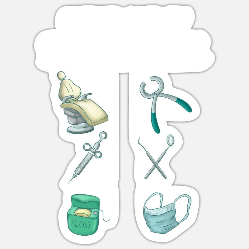 Dentiste - Sticker taille S (10 x 10 cm) - blanc mat