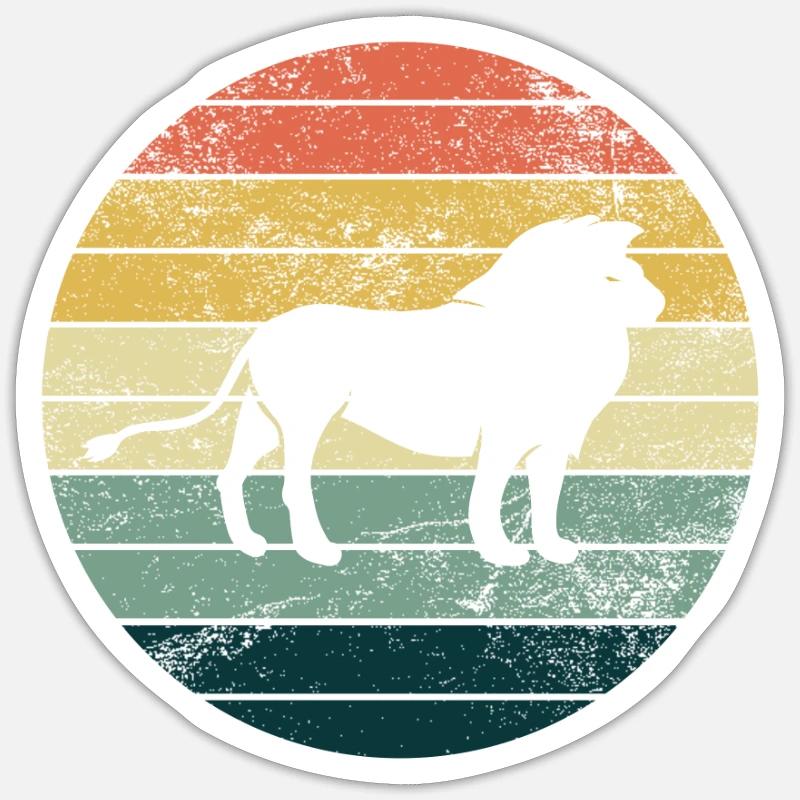 Löwe - Sticker Größe S (10 x 10 cm) - Mattweiß