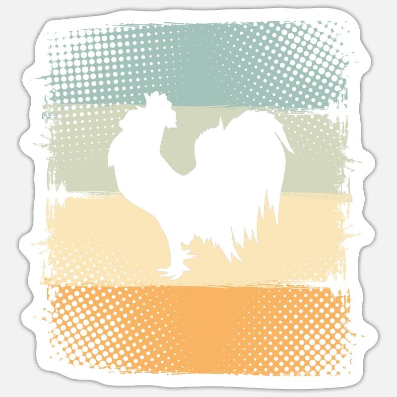 Coq - Sticker taille S (10 x 10 cm) - blanc mat