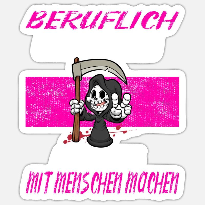 Beruflich Sensenmann Sticker Größe S (10 x 10 cm)