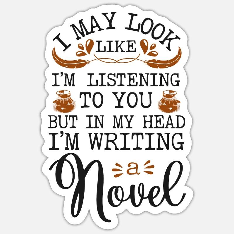 Writing Novel Writer & Published Sticker size S (10 x 10 cm)