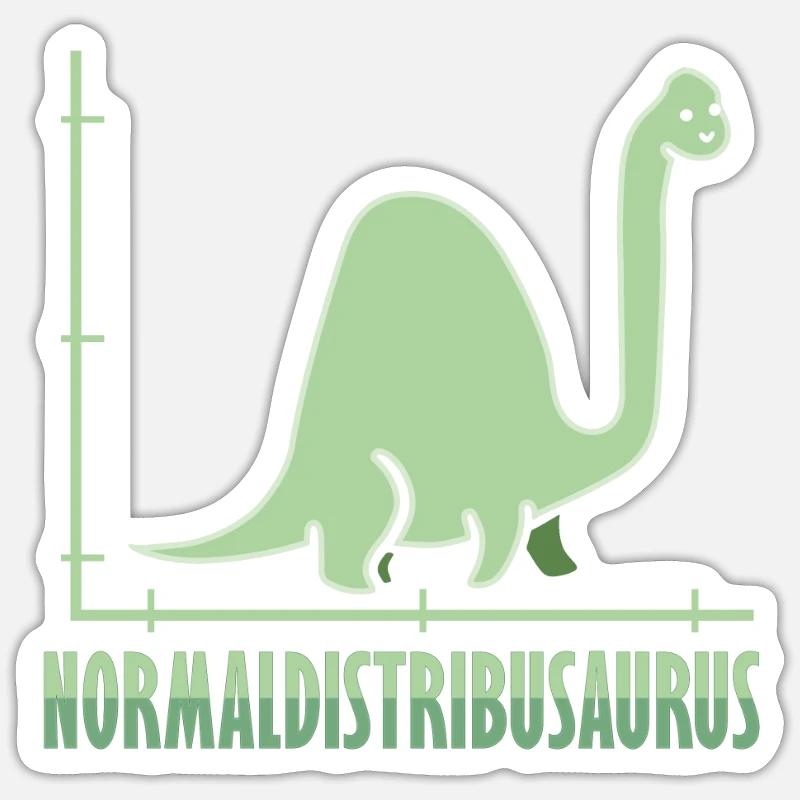 Dinosaure Math Pythagore Mathématicien - Sticker taille S (10 x 10 cm) - blanc mat