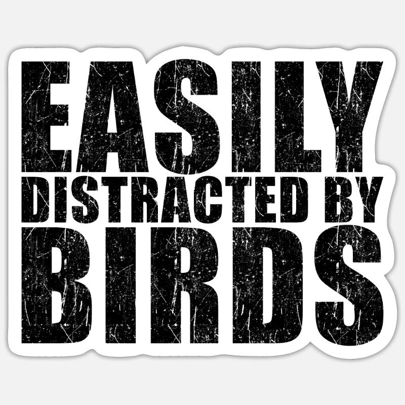 Oiseau - Sticker taille S (10 x 10 cm) - blanc mat