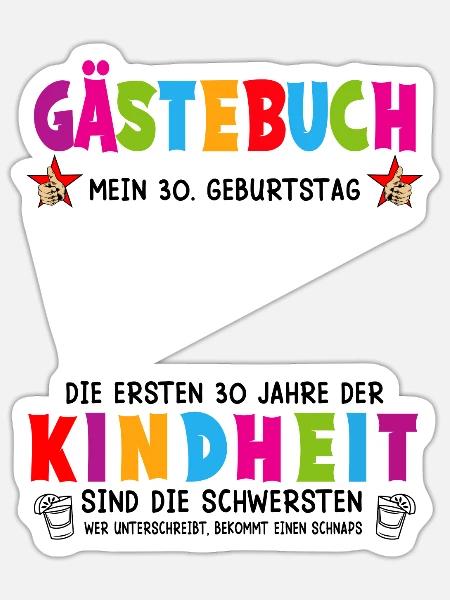 30 Geburtstag 30 Ehrentag Geschenk Mann Frau Fun - Sticker Größe S (10 x 10 cm) - Mattweiß