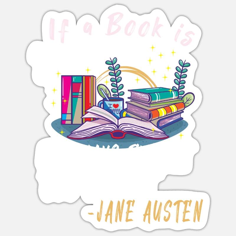 Book Reader Reading Literature Jane Austen quotes - Sticker Größe S (10 x 10 cm) - Mattweiß