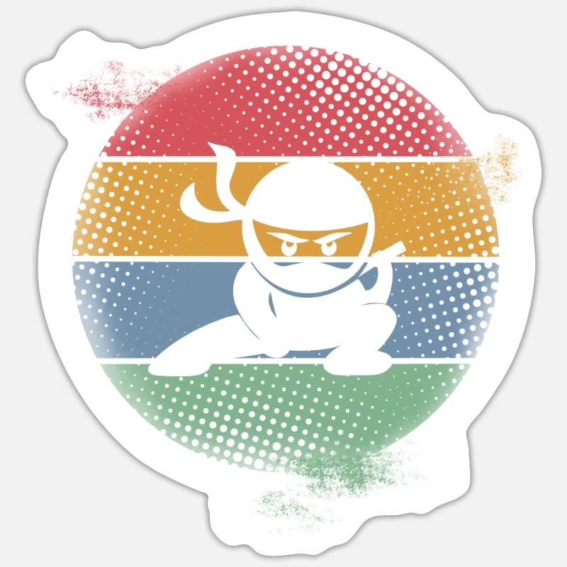 Ninja - Sticker Größe S (10 x 10 cm) - Mattweiß