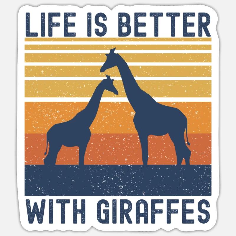 Girafe - Sticker taille S (10 x 10 cm) - blanc mat