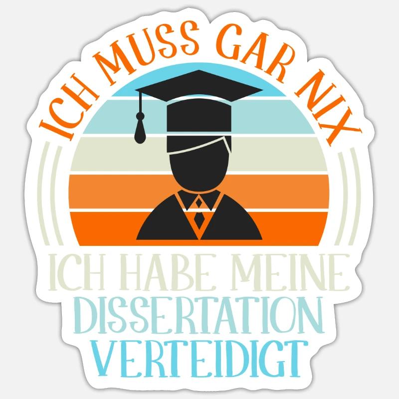 Dissertation verteidigt Promotion 2022 Doktor Sticker Größe S (10 x 10 cm)