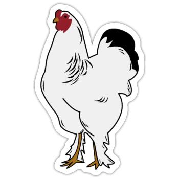 Brahma Rooster Poulet Drôle De Fermier Poulet - Sticker taille S (10 x 10 cm) - blanc mat - Devant