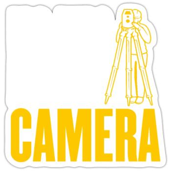No It's not a camera land surveyor surveying - Sticker size S (10 x 10 cm) - white matte - Front