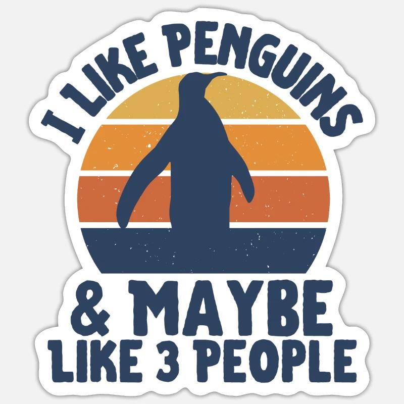 Pingouin - Sticker taille S (10 x 10 cm) - blanc mat