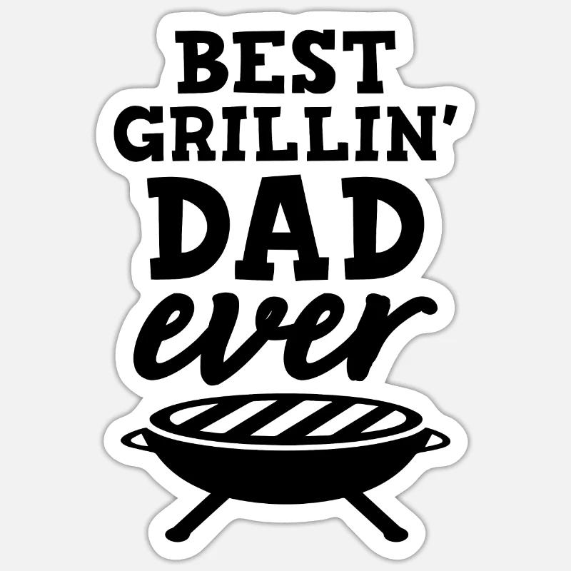 griller dad papa - Sticker size S (10 x 10 cm) - white matte