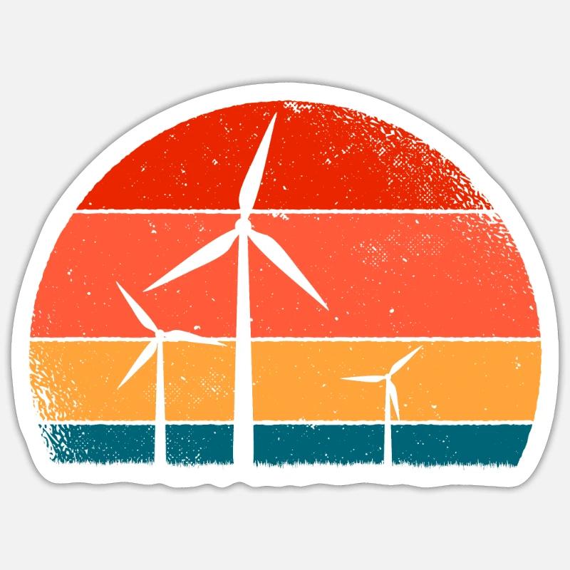 Éolienne Sticker taille S (10 x 10 cm)