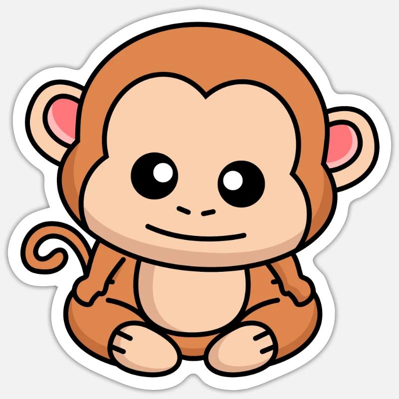 Affe Comic Tier Sticker Größe S (10 x 10 cm)