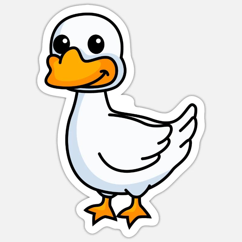 Gans Comic Tier - Sticker Größe S (10 x 10 cm) - Mattweiß