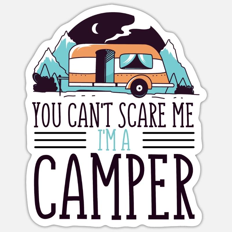 Camping - Sticker size S (10 x 10 cm) - white matte