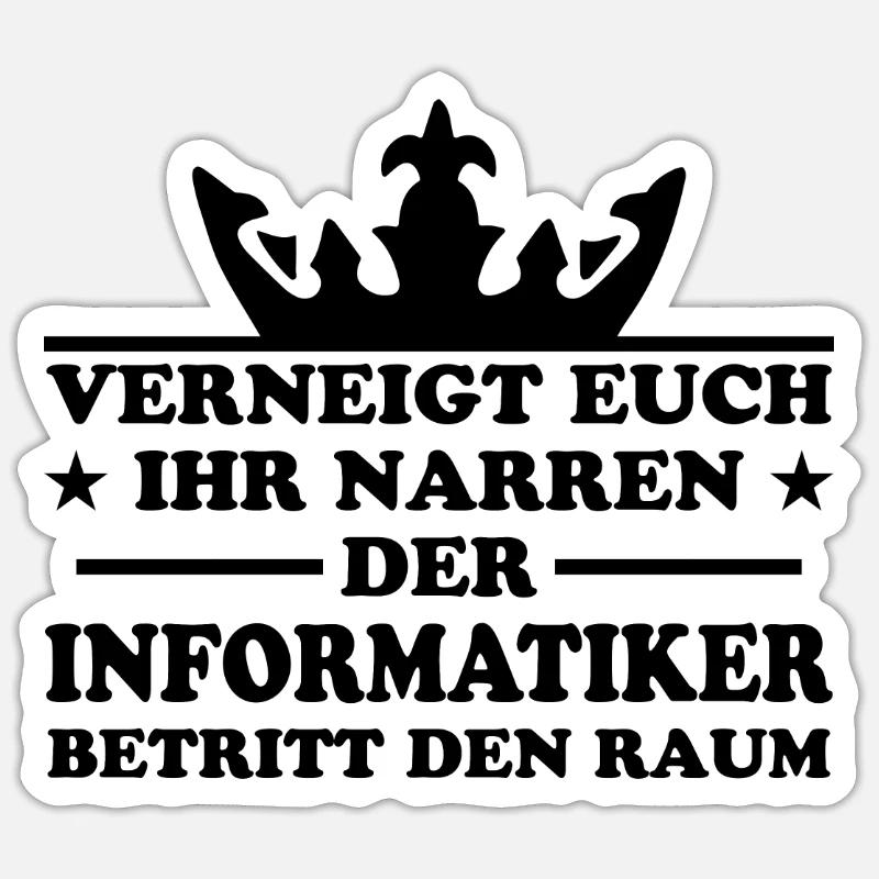 Informatiker Lustig Spruch Programmierer Geschenk Sticker Größe S (10 x 10 cm)