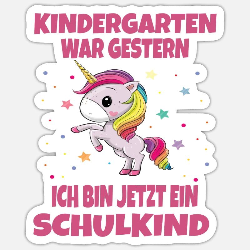 Schulkind Einschulung Schulanfang Mädchen Idee Sticker Größe S (10 x 10 cm)