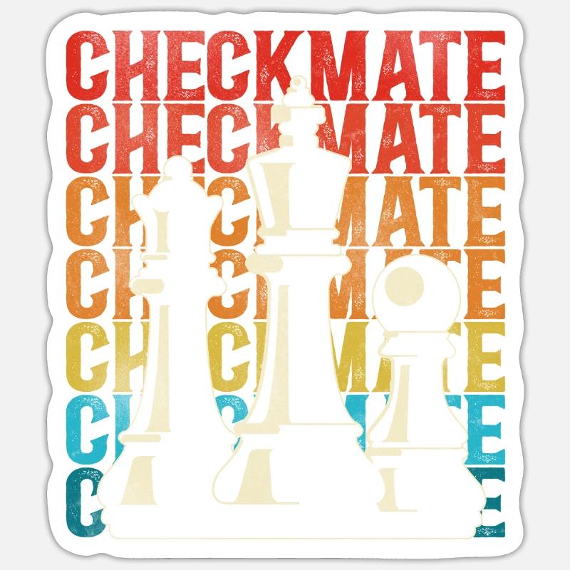 Chess Player Chess Piece Vintage - Sticker Größe S (10 x 10 cm) - Mattweiß