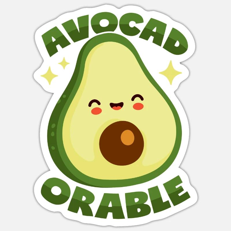 Jeu de mots avocat - Sticker taille S (10 x 10 cm) - blanc mat