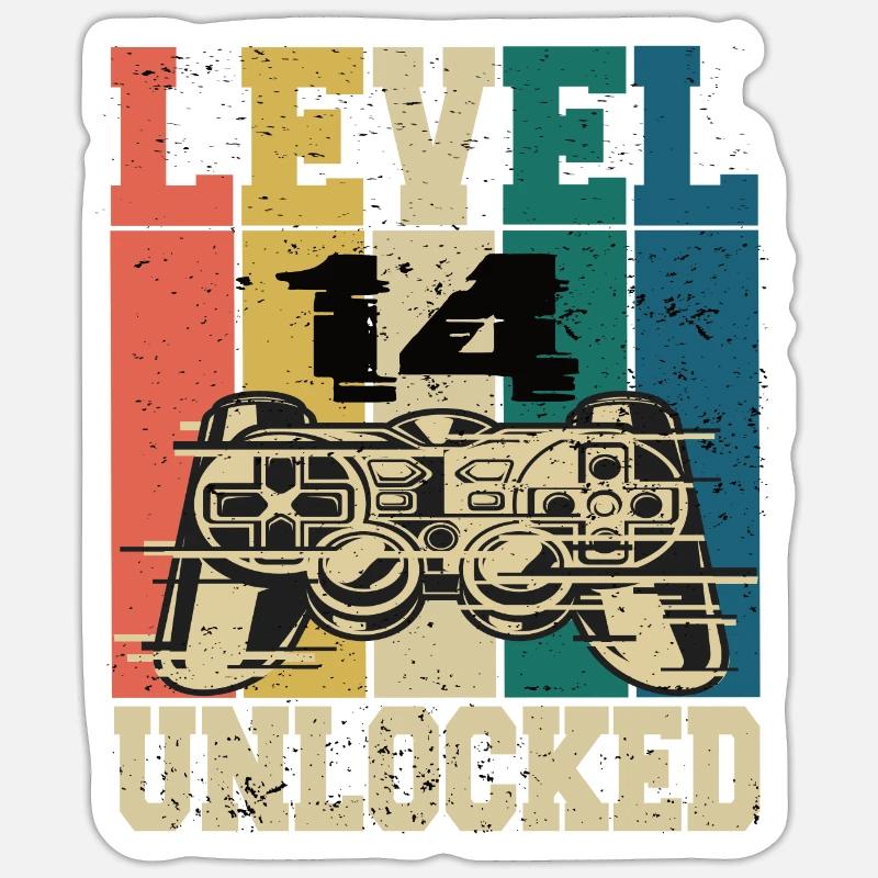 Niveau 14 Débloqué Sticker taille S (10 x 10 cm)