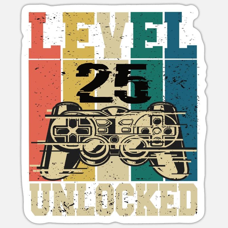 Niveau 25 débloqué - Sticker taille S (10 x 10 cm) - blanc mat