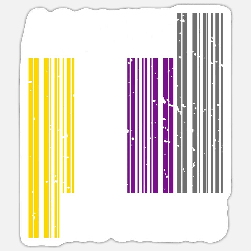 Nonbinary I LGBT Pride I Flag Barcode I Assume Sticker Größe S (10 x 10 cm)