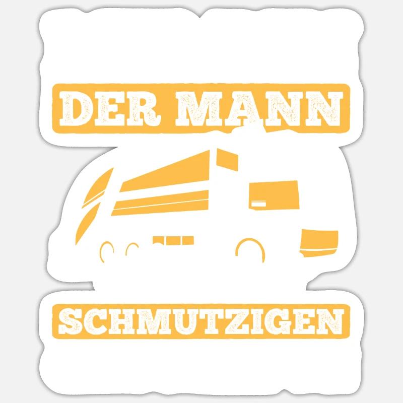 Müllmann Müllabfuhr - Sticker Größe S (10 x 10 cm) - Mattweiß