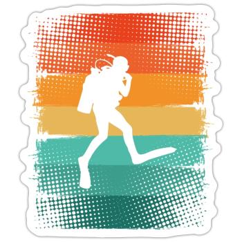 Taucher Tauchen - Sticker Größe S (10 x 10 cm) - Mattweiß - Vorne