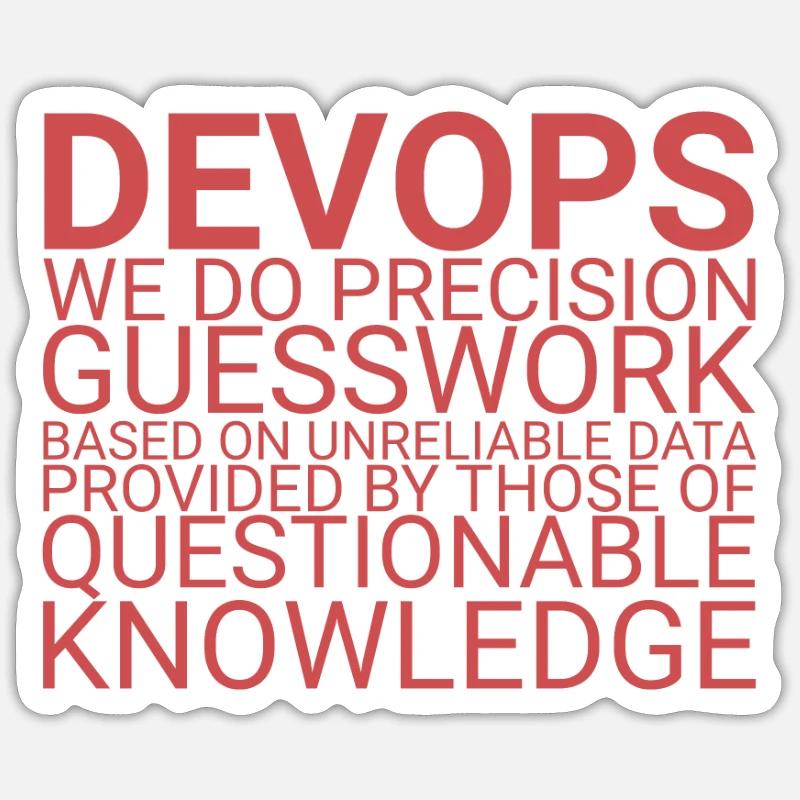 DevOps Guesswork | Software Development" Sticker size S (10 x 10 cm)