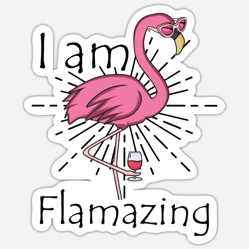 Flamingo - Sticker Größe S (10 x 10 cm) - Mattweiß