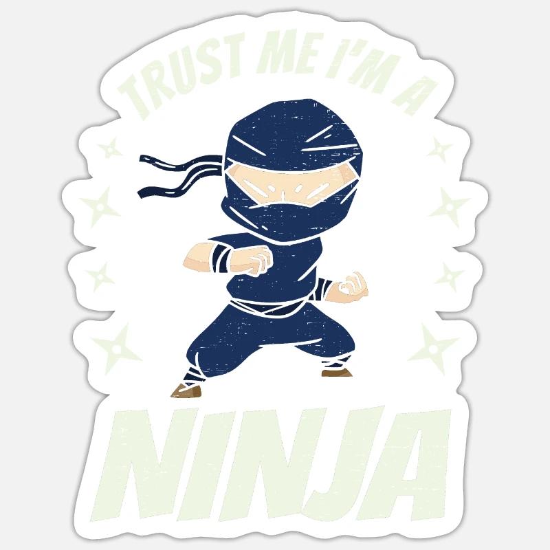 Ich bin ein Ninja - Sticker Größe S (10 x 10 cm) - Mattweiß