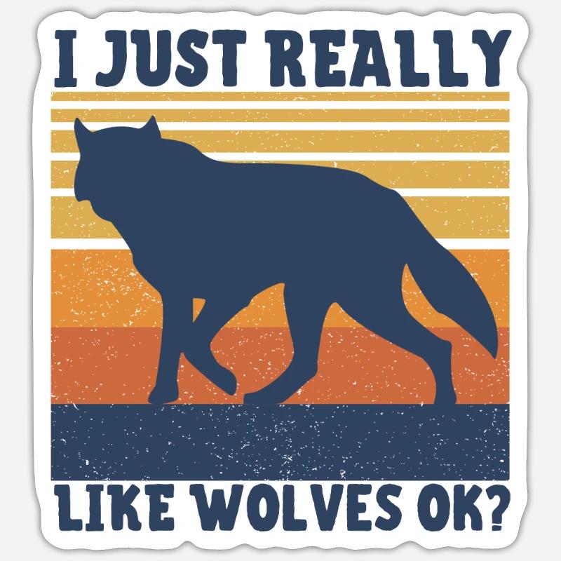 Loup - Sticker taille S (10 x 10 cm) - blanc mat