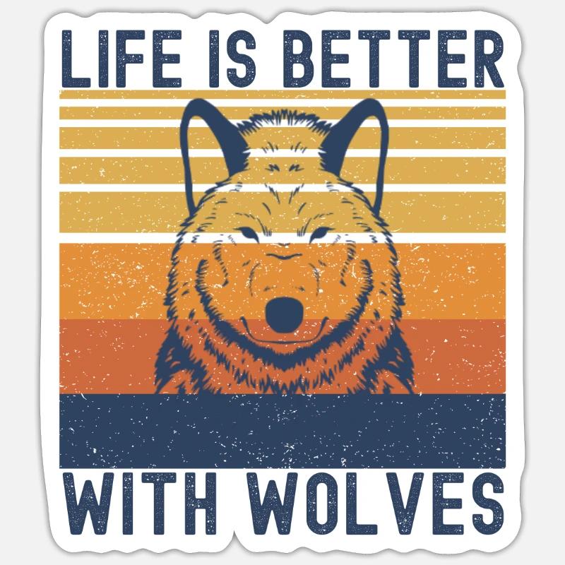 Wolf - Sticker Größe S (10 x 10 cm) - Mattweiß