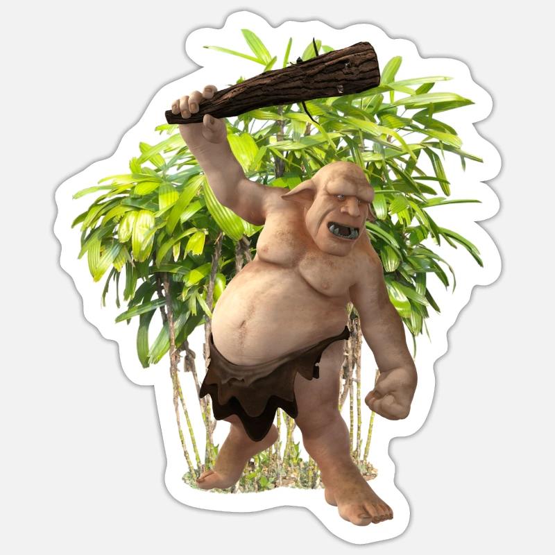 Troll - Sticker Größe S (10 x 10 cm) - Mattweiß