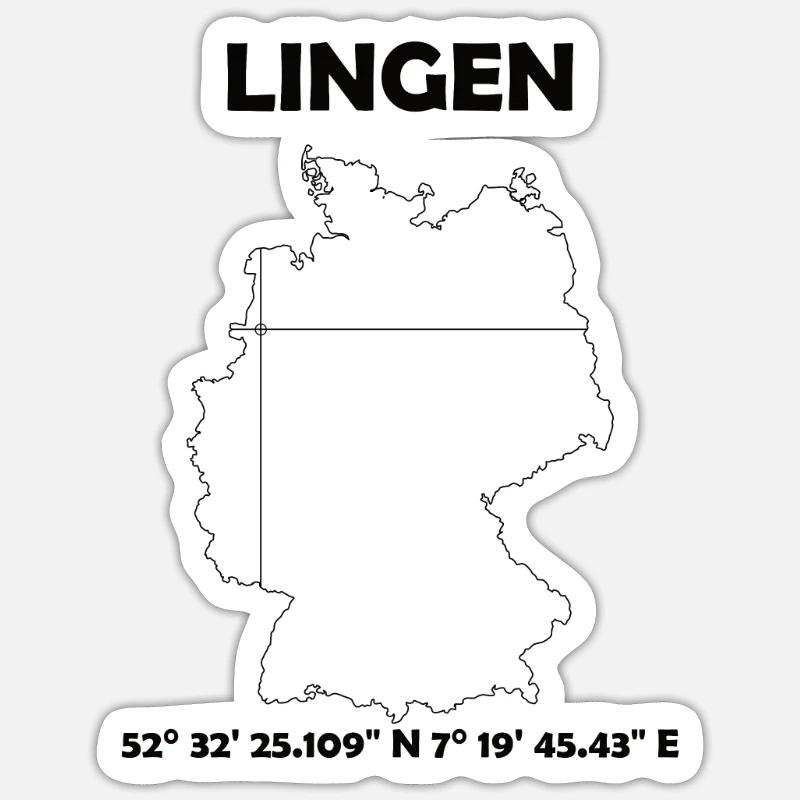 Lingen Map Sticker size S (10 x 10 cm)