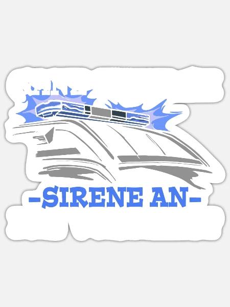 Rettungsdienst Sirene AN Vorfahrt Blaulicht - Sticker Größe S (10 x 10 cm) - Mattweiß